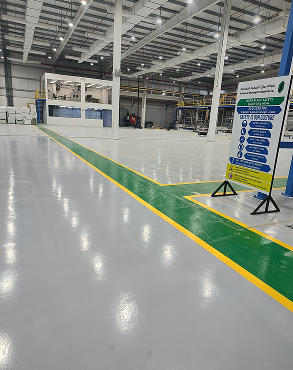 Epoxy flooring for commercial showroom in Saudi Arabia
